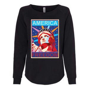 Statue of Liberty America Freedom Retro Vote Poster Womens California Wash Sweatshirt