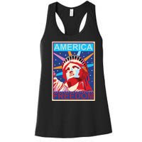 Statue of Liberty America Freedom Retro Vote Poster Women's Racerback Tank