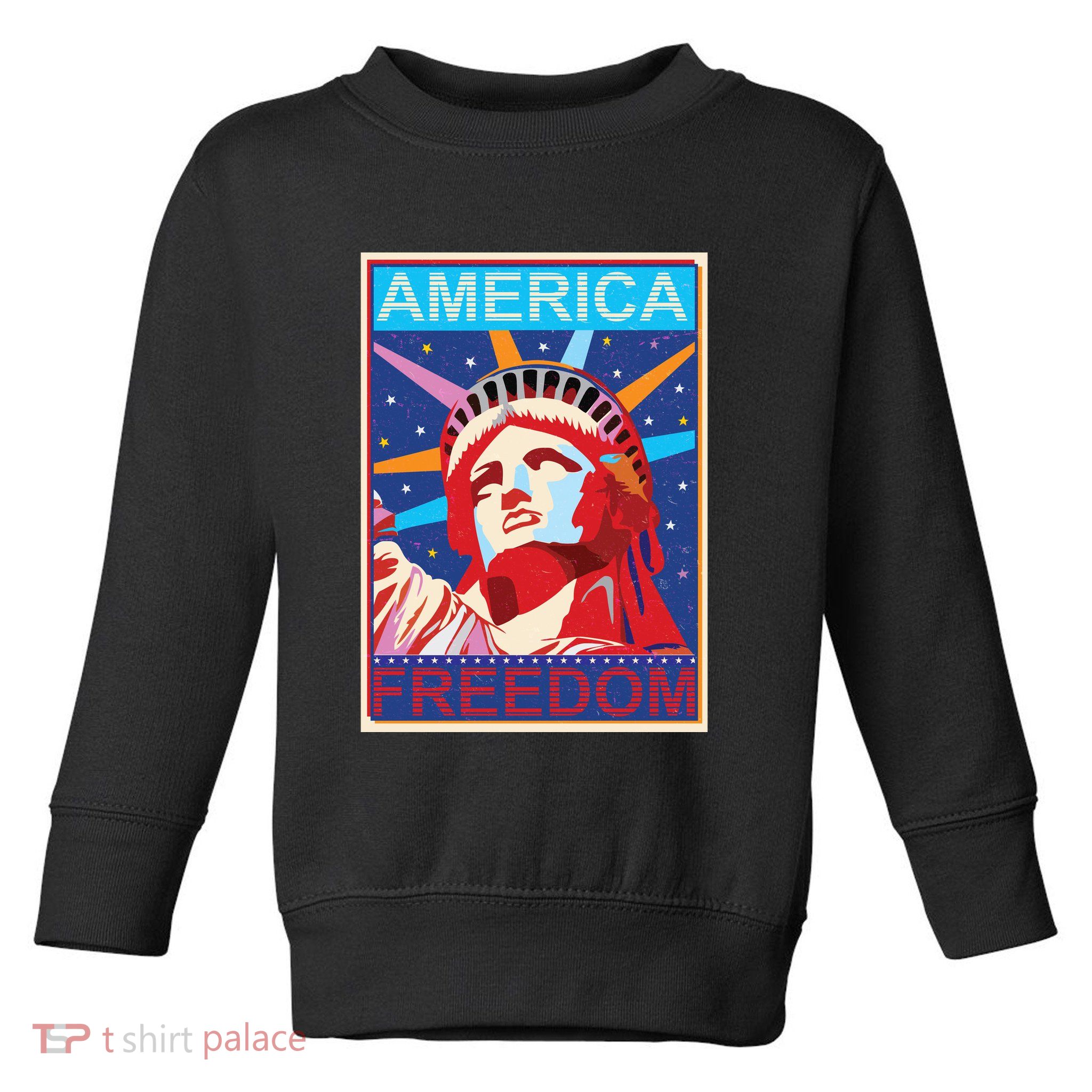 Statue of Liberty America Freedom Retro Vote Poster Toddler Sweatshirt