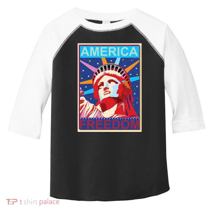 Statue of Liberty America Freedom Retro Vote Poster Toddler Fine Jersey T-Shirt