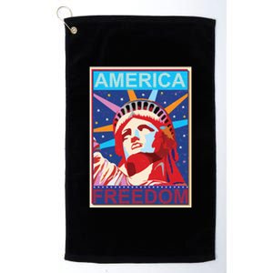 Statue of Liberty America Freedom Retro Vote Poster Platinum Collection Golf Towel