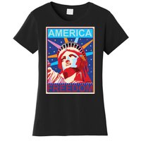 Statue of Liberty America Freedom Retro Vote Poster Women's T-Shirt