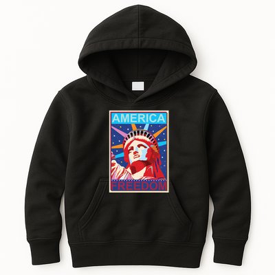 Statue of Liberty America Freedom Retro Vote Poster Kids Hoodie