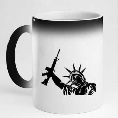 Statue of Liberty AR-15 Gun Rights 11oz Black Color Changing Mug