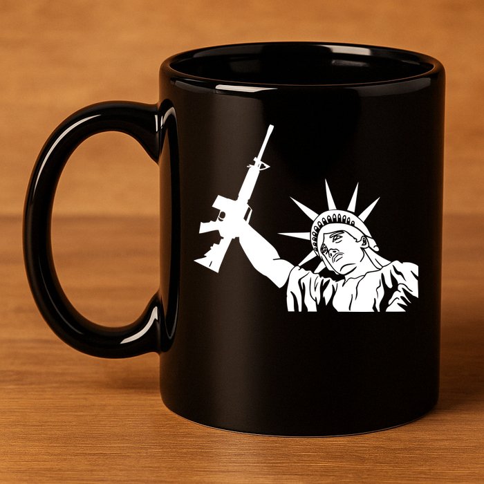 Statue of Liberty AR-15 Gun Rights 11oz C Handle Ceramic Mug