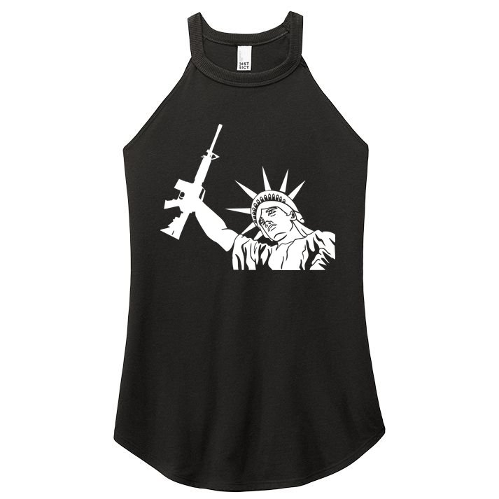 Statue of Liberty AR-15 Gun Rights Women's Perfect Tri Rocker Tank