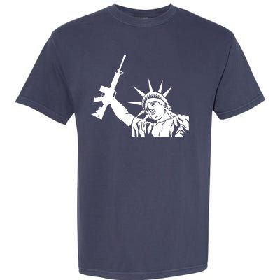 Statue of Liberty AR-15 Gun Rights Garment-Dyed Heavyweight T-Shirt