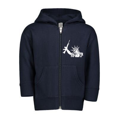 Statue of Liberty AR-15 Gun Rights Toddler Zip Fleece Hoodie