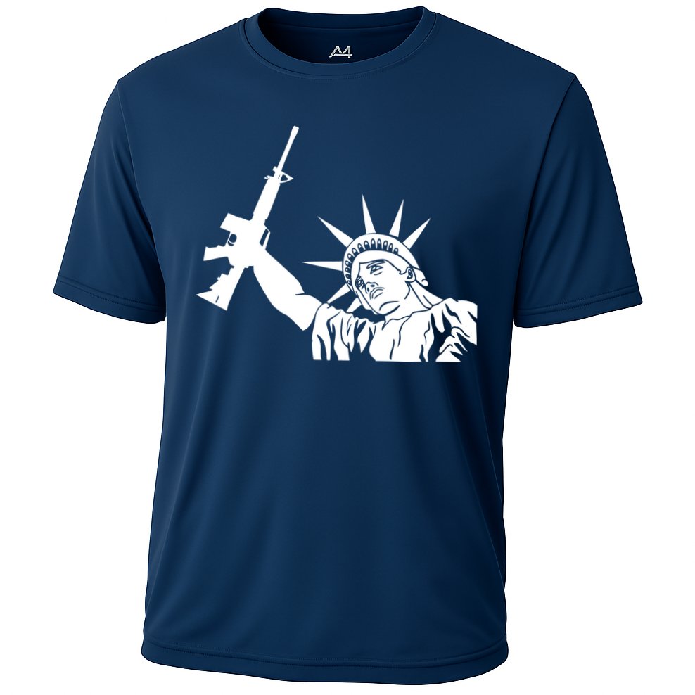Statue of Liberty AR-15 Gun Rights Cooling Performance Crew T-Shirt