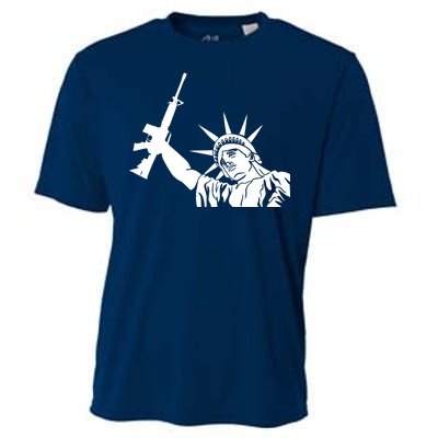 Statue of Liberty AR-15 Gun Rights Cooling Performance Crew T-Shirt