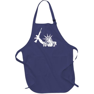 Statue of Liberty AR-15 Gun Rights Full-Length Apron With Pockets