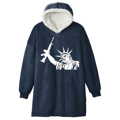 Statue of Liberty AR-15 Gun Rights Hooded Wearable Blanket