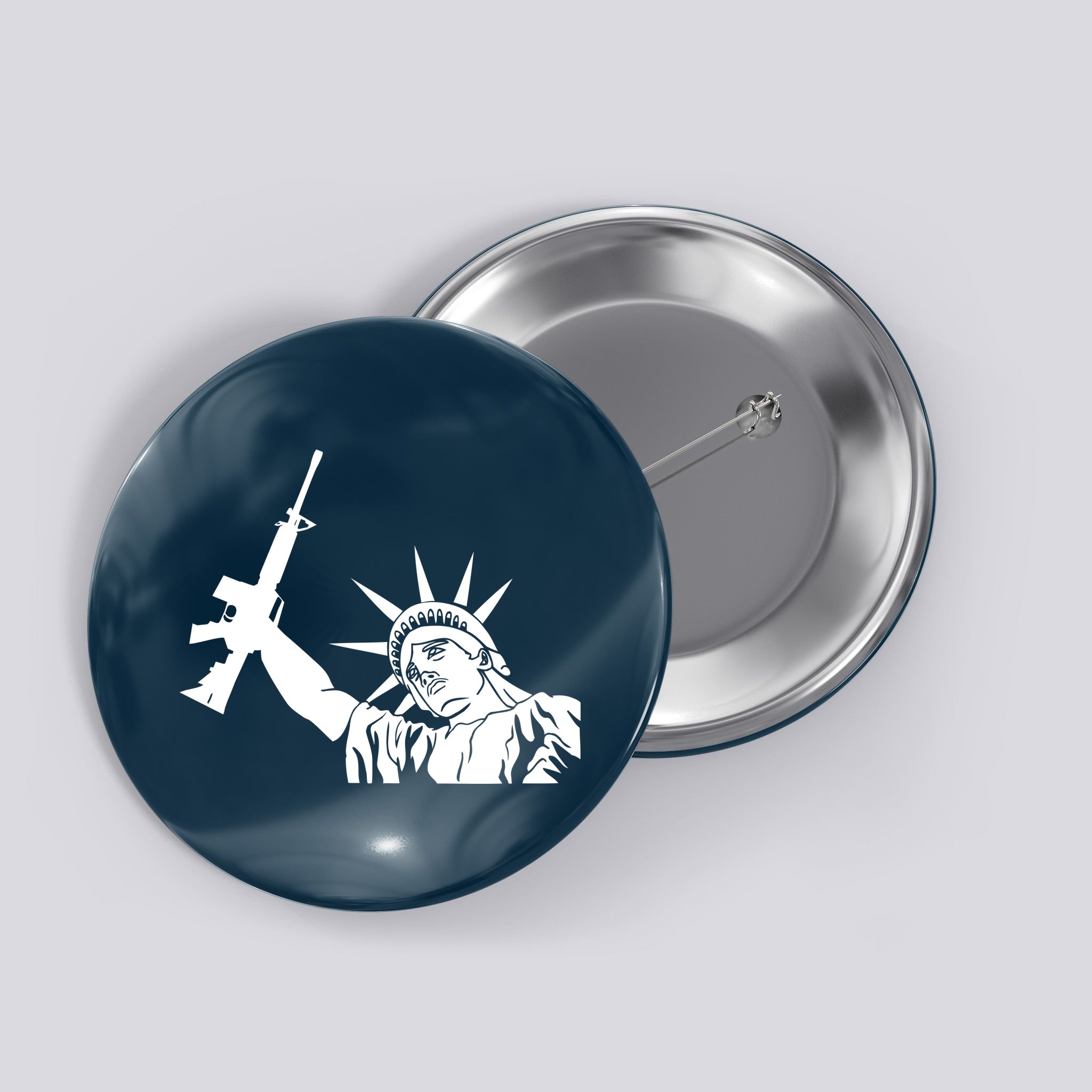 Statue of Liberty AR-15 Gun Rights Button