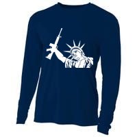 Statue of Liberty AR-15 Gun Rights Cooling Performance Long Sleeve Crew