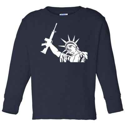 Statue of Liberty AR-15 Gun Rights Toddler Long Sleeve Shirt