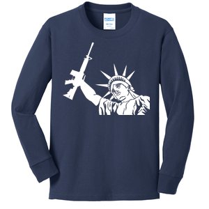 Statue of Liberty AR-15 Gun Rights Kids Long Sleeve Shirt