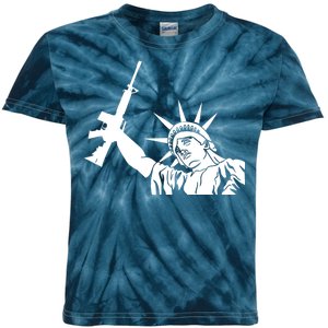 Statue of Liberty AR-15 Gun Rights Kids Tie-Dye T-Shirt