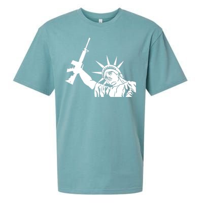 Statue of Liberty AR-15 Gun Rights Sueded Cloud Jersey T-Shirt