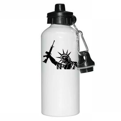 Statue of Liberty AR-15 Gun Rights Aluminum Water Bottle