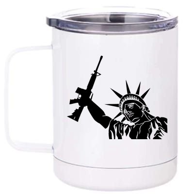 Statue of Liberty AR-15 Gun Rights 12 oz Stainless Steel Tumbler Cup