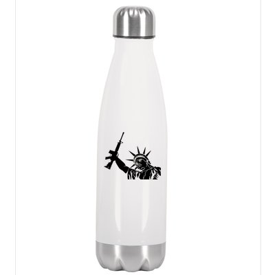 Statue of Liberty AR-15 Gun Rights Stainless Steel Insulated Water Bottle