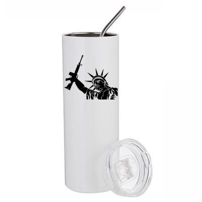 Statue of Liberty AR-15 Gun Rights Stainless Steel Tumbler