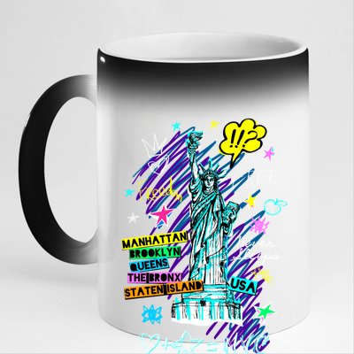 Statue of Liberty Cities of New York 11oz Black Color Changing Mug