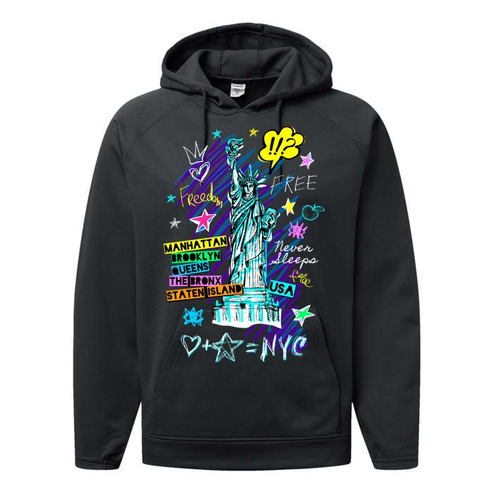 Statue of Liberty Cities of New York Performance Fleece Hoodie