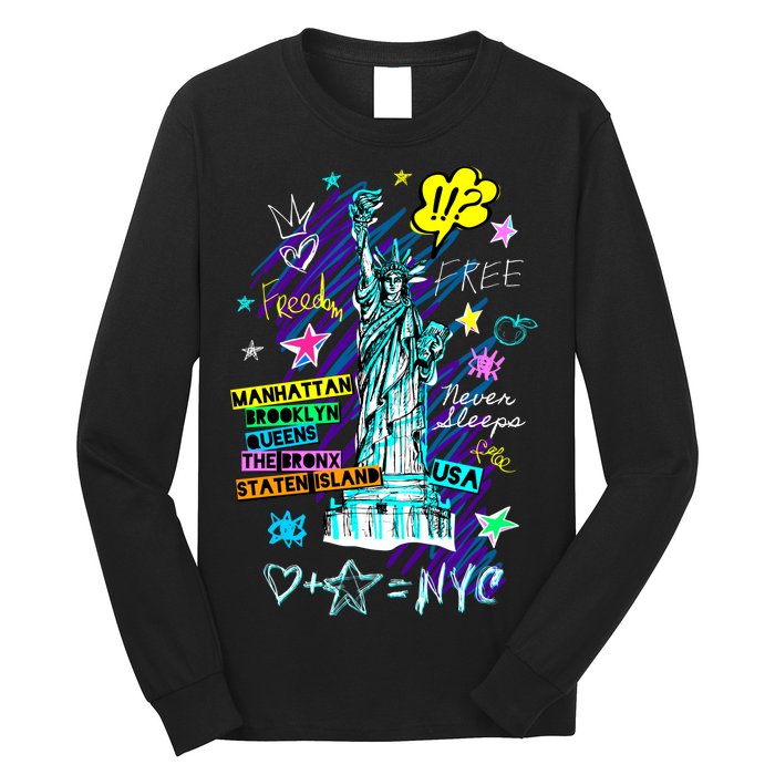 Statue of Liberty Cities of New York Long Sleeve Shirt