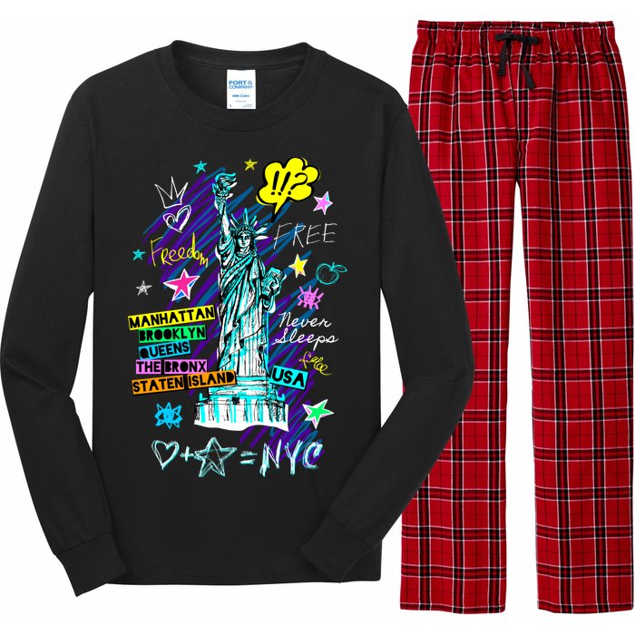 Statue of Liberty Cities of New York Long Sleeve Pajama Set