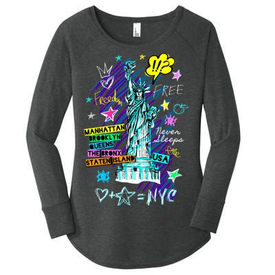 Statue of Liberty Cities of New York Women's Perfect Tri Tunic Long Sleeve Shirt