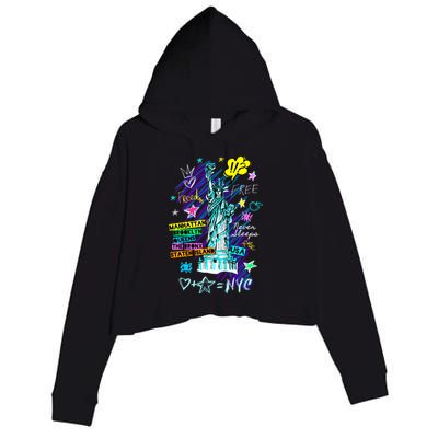 Statue of Liberty Cities of New York Crop Fleece Hoodie