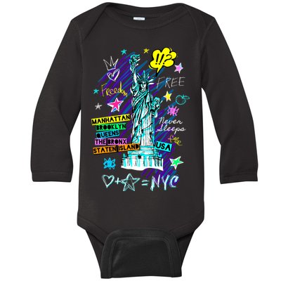 Statue of Liberty Cities of New York Baby Long Sleeve Bodysuit