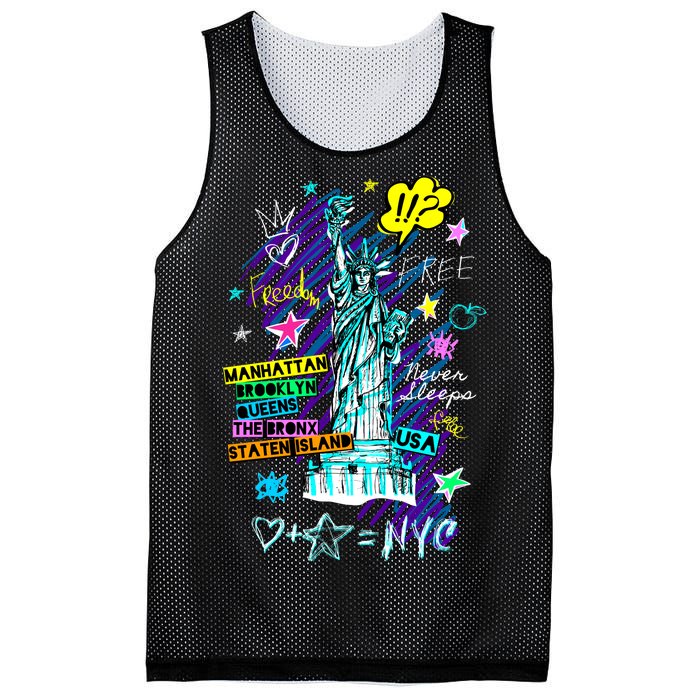 Statue of Liberty Cities of New York Mesh Reversible Basketball Jersey Tank