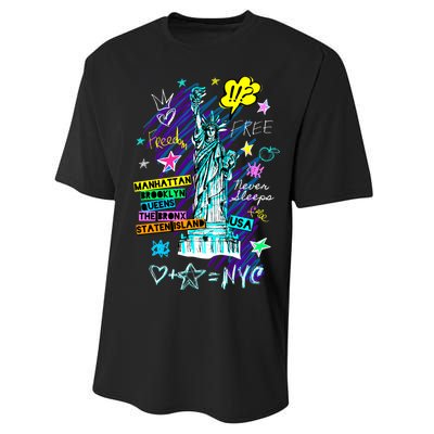 Statue of Liberty Cities of New York Performance Sprint T-Shirt