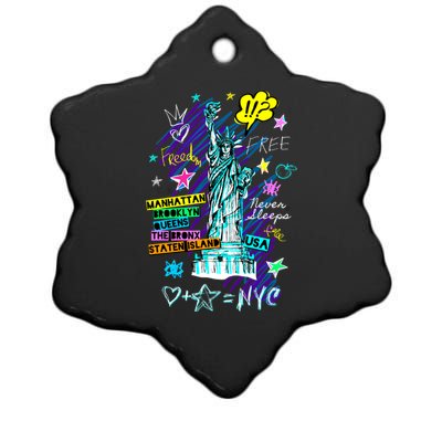 Statue of Liberty Cities of New York Ceramic Star Ornament