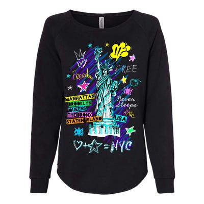 Statue of Liberty Cities of New York Womens California Wash Sweatshirt