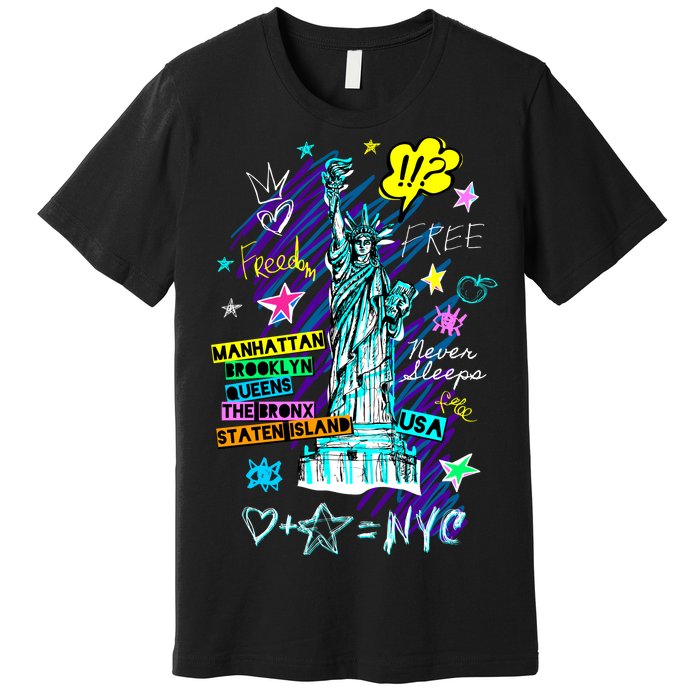 Statue of Liberty Cities of New York Premium T-Shirt