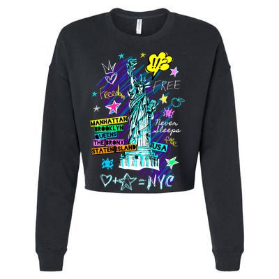 Statue of Liberty Cities of New York Cropped Pullover Crew