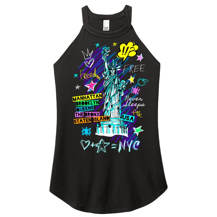 Statue of Liberty Cities of New York Women's Perfect Tri Rocker Tank