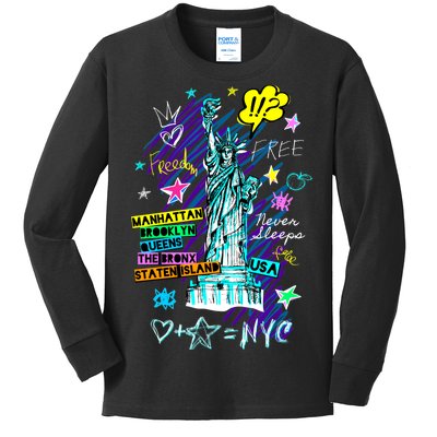 Statue of Liberty Cities of New York Kids Long Sleeve Shirt