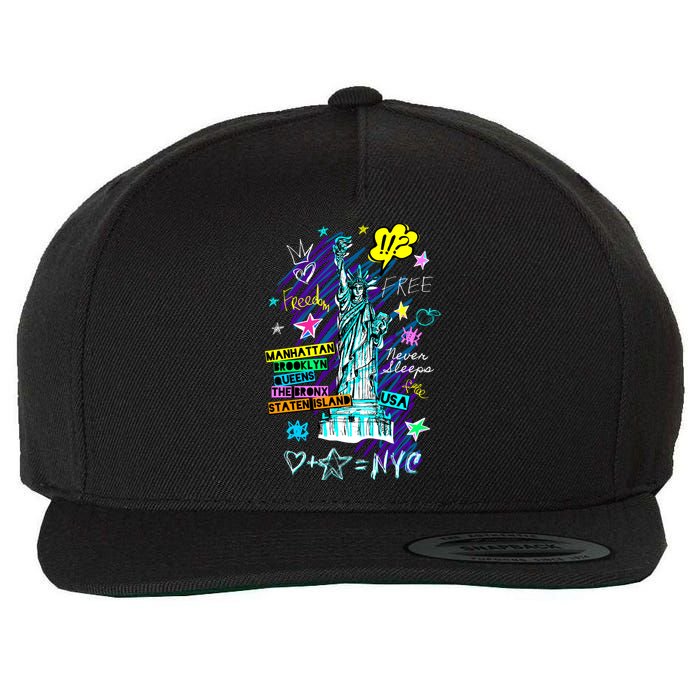 Statue of Liberty Cities of New York Wool Snapback Cap