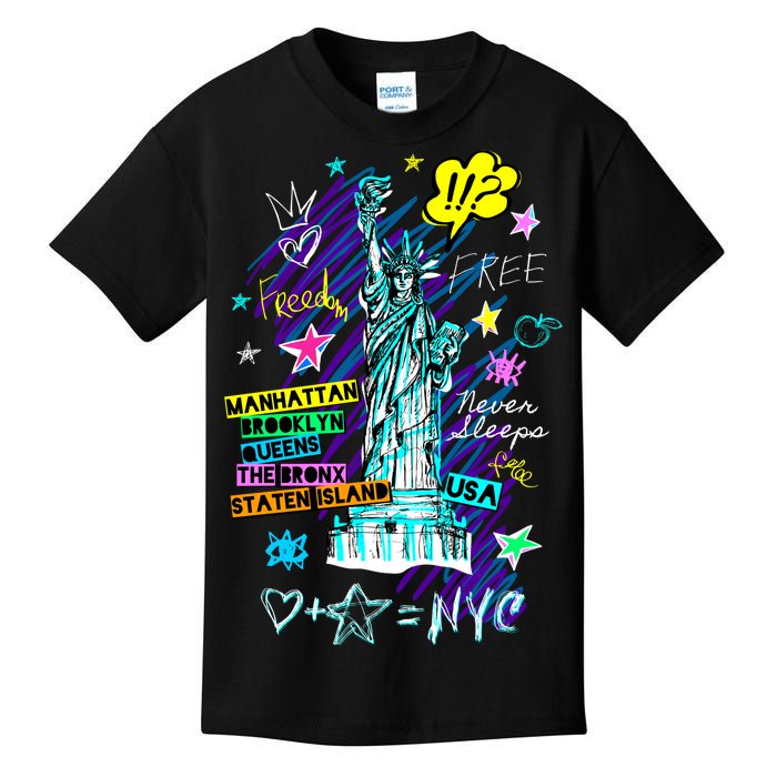 Statue of Liberty Cities of New York Kids T-Shirt