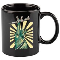 Statue Of Liberty Holding Gun 11oz C Handle Ceramic Mug