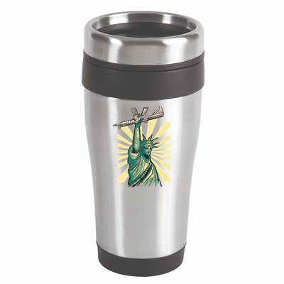 Statue Of Liberty Holding Gun 16oz Travel Tumbler