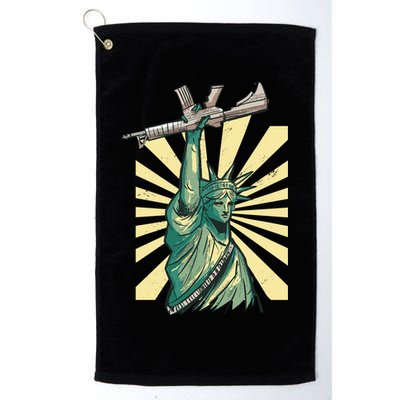Statue Of Liberty Holding Gun Golf Towel