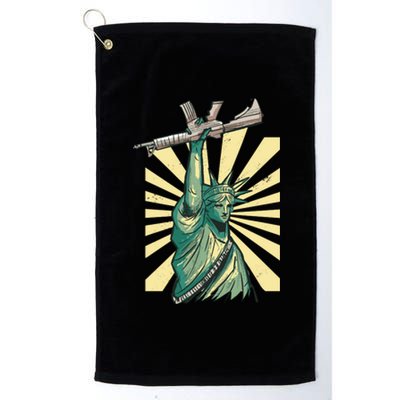 Statue Of Liberty Holding Gun Platinum Collection Golf Towel