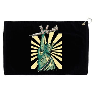 Statue Of Liberty Holding Gun Grommeted Golf Towel