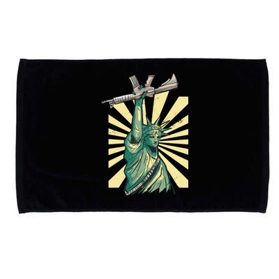 Statue Of Liberty Holding Gun Microfiber Hand Towel