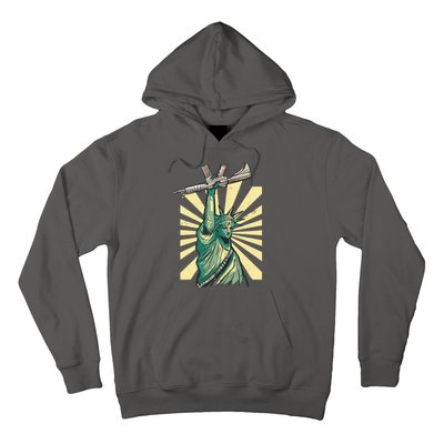 Statue Of Liberty Holding Gun Hoodie